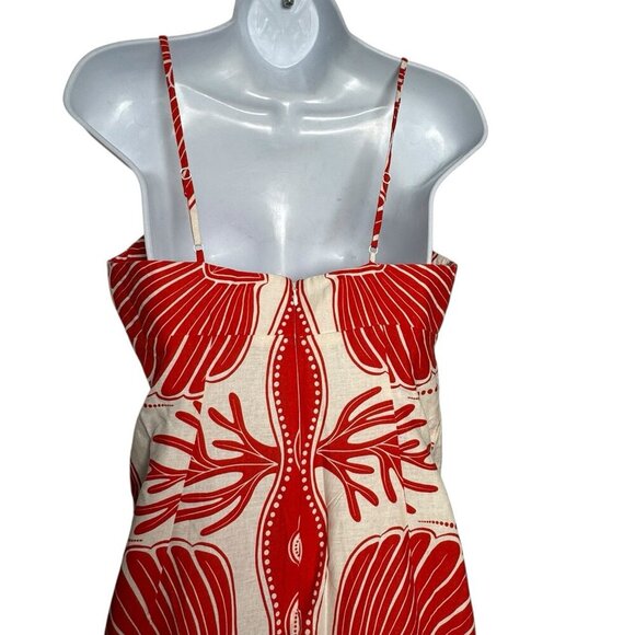 Anthropologie Farm Rio womens size small Ainika Shell Red + White Maxi Dress NWT - Picture 8 of 12